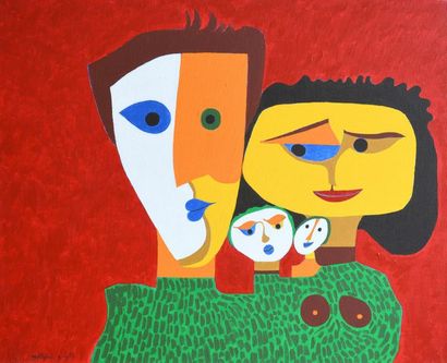 André MATHIAU (1933-2013). 
 Family, red...