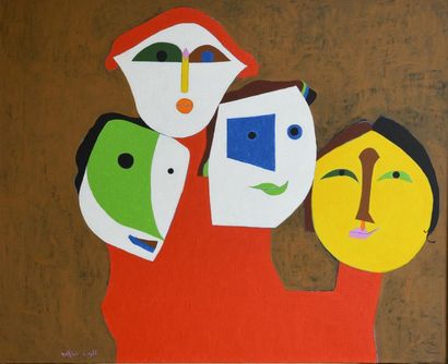 André MATHIAU (1933-2013). 
 Family, brown...