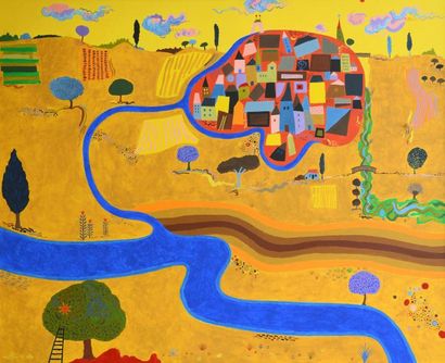 André MATHIAU (1933-2013).
Paysage. Juin...