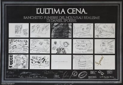 Daniel SPOERRI (1930).
L'Ultima Cena (banchetto...