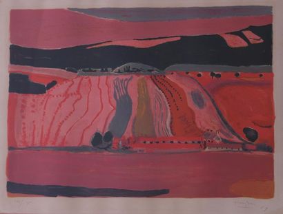 Henri HAYDEN (1883-1970). 
Vue des champs,...