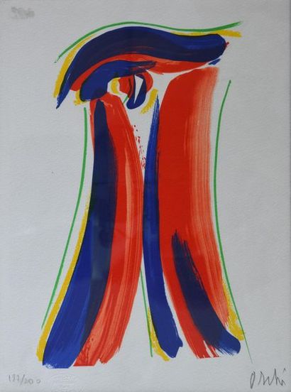 Olivier DEBRÉ (1920-1999). 
 Abstract composition....