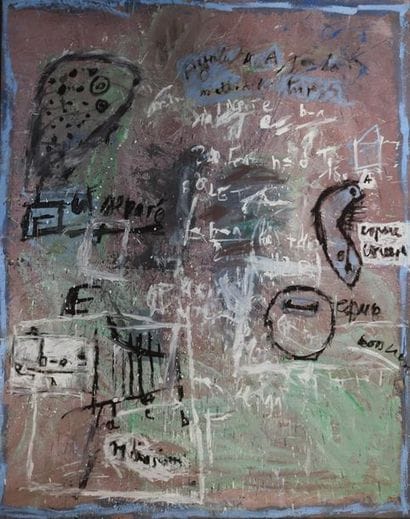 Georges AUTARD (born in 1951). 
 Large composition.
Acrylic...