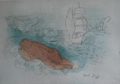 Raoul DUFY (1877-1953). 
Petite baigneuse...