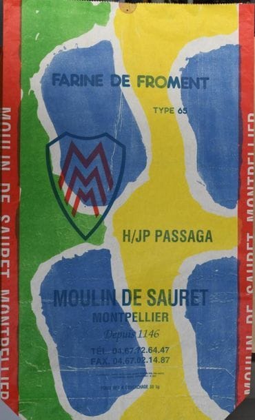 Claude VIALLAT (1936).
Sérigraphie sur sac...