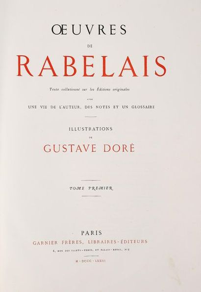 DORE (G.). 
RABELAIS. ŒUVRES. Texte collationné...