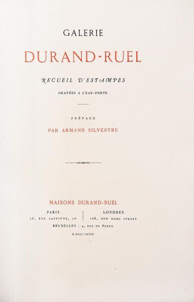 DURAND-RUEL Galerie. RECUEIL D'ESTAMPES GRAVEES...