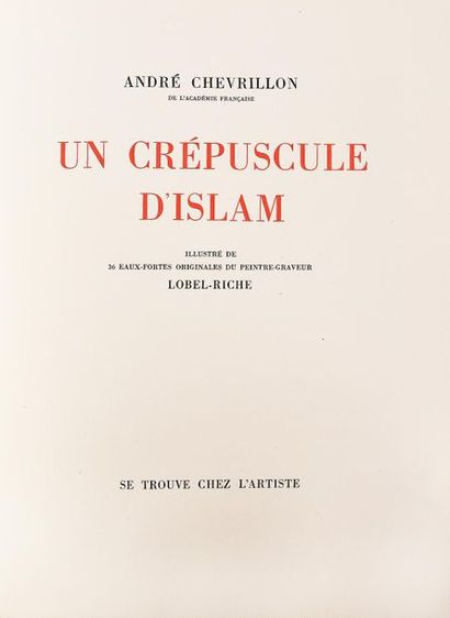 LOBEL-RICHE (A.) (1877-1950). 
CHEVRILLON...