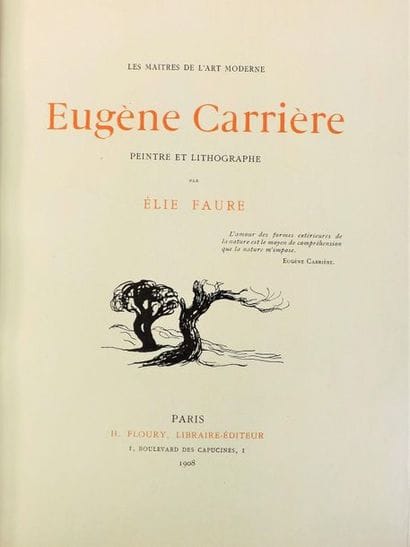 FAURE (Élie). EUGENE CARRIERE, peintre et...