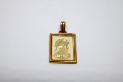Rectangular pendant made of pressed and moulded...
