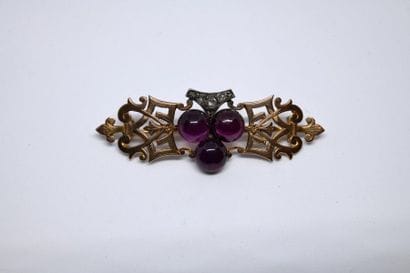 Brooch in 750 °/00 rose gold and silver,...