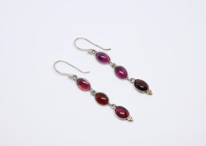 Pair of silver pendants decorated with six...