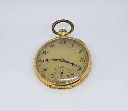 Montre gousset en or jaune 750°/00, la cuvette...
