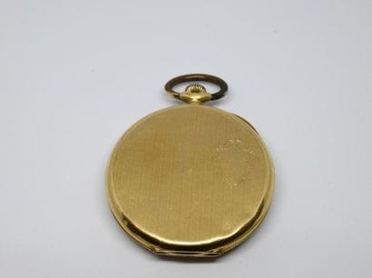 Montre gousset en or jaune 750°/00, la cuvette...