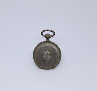 Montre de col en argent, la cuvette guillochée...