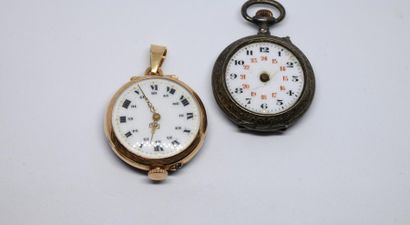Montre de col en or jaune et vermeil, le...