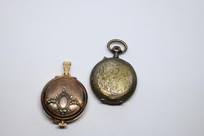 Montre de col en or jaune et vermeil, le...