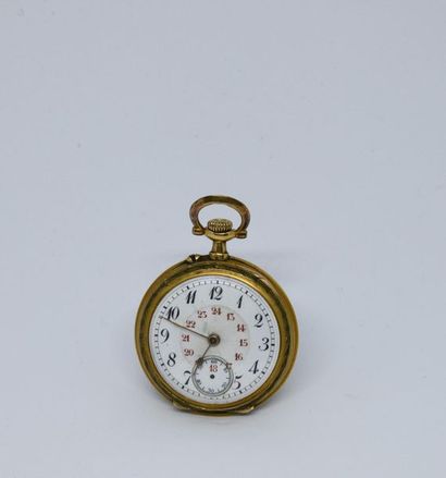 Montre de col en or jaune 750°/00, la cuvette...