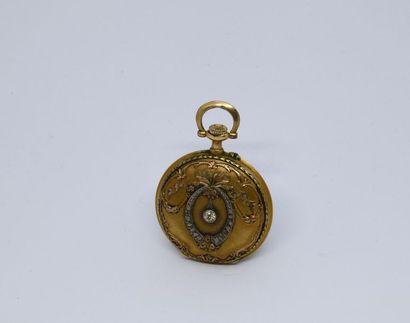 Montre de col en or jaune 750°/00, la cuvette...