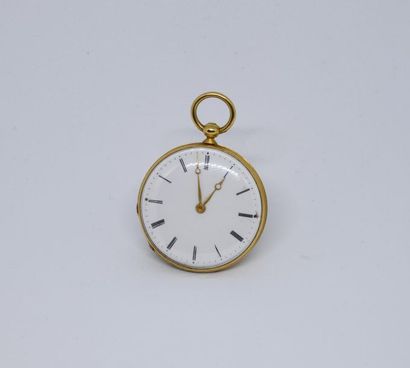 Montre de col en or jaune 750°/00, la cuvette...