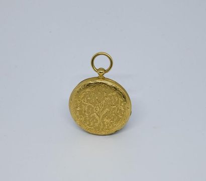 Montre de col en or jaune 750°/00, la cuvette...