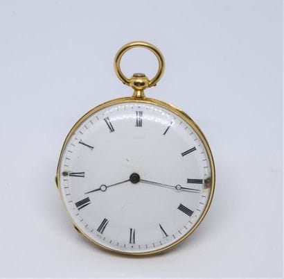 Montre de col en or jaune 750°/00, la cuvette...