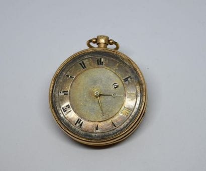 Montre gousset, en or jaune 750°/00 et métal,...