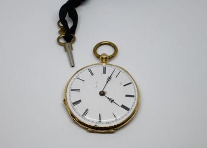 Montre de gousset, en or jaune 750°/00. La...