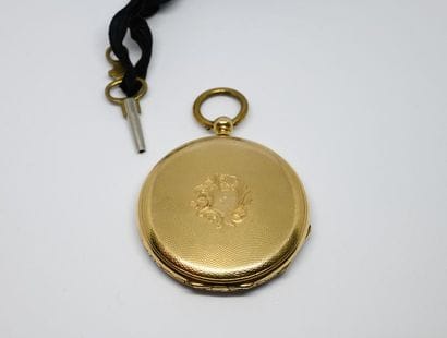 Montre de gousset, en or jaune 750°/00. La...