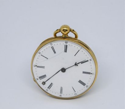Montre gousset en or jaune 750°/00, la cuvette...