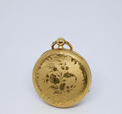 Montre gousset en or jaune 750°/00, la cuvette...