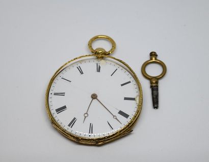 Montre de gousset en or jaune 750°/00, la...