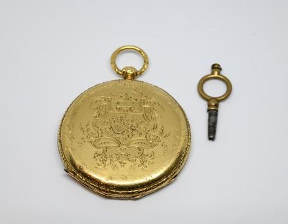 Montre de gousset en or jaune 750°/00, la...