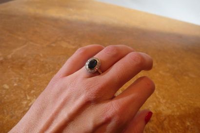 Ring in white gold and 750°/00 yellow gold,...