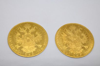 Deux pièces de 4 ducas or, François-Joseph...