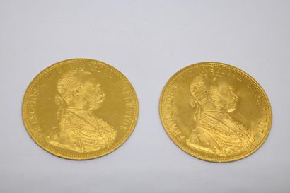 Deux pièces de 4 ducas or, François-Joseph...
