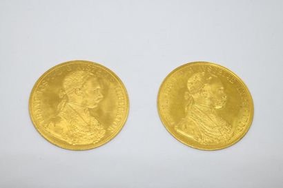 Deux pièces de 4 ducas or, François-Joseph...