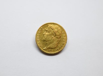 One 20 Francs gold coin Napoleon I Tête Laurée....