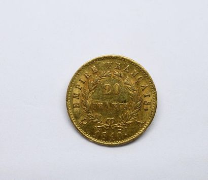 One 20Francs gold coin Napoleon Emperor head...
