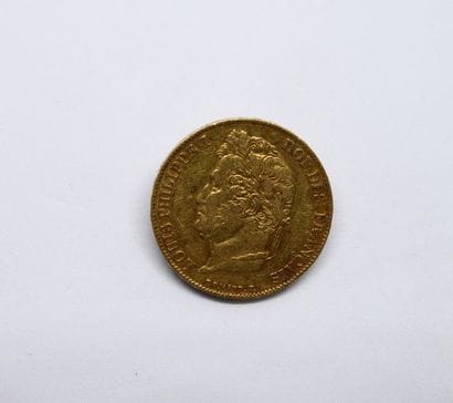 1844 A gold 20FF coin