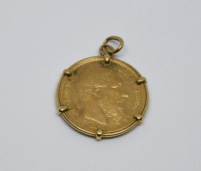 Belgium. 20Fr or Leopold II, King of the...