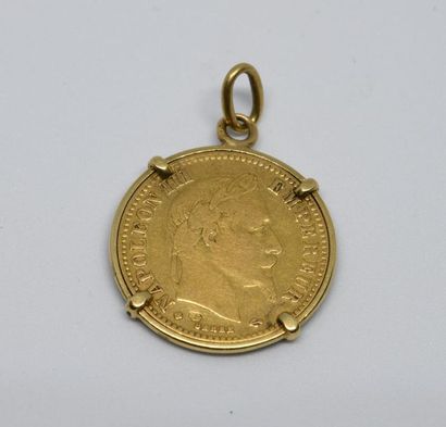 10Gold 1862 Napoleon III. Mounted as a pendant....