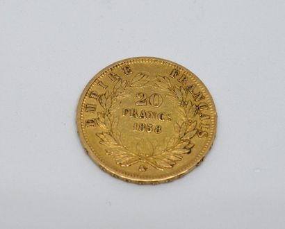 20Fr gold Napoleon III bare head. 1858
Weight...