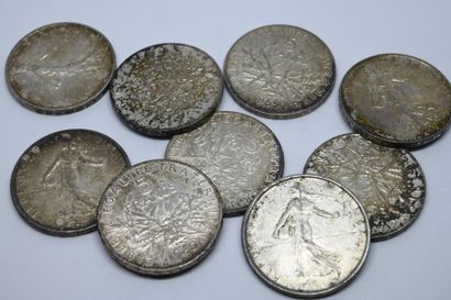 Lot of 9 pieces silver: 5FF Sowing machine
Gross...