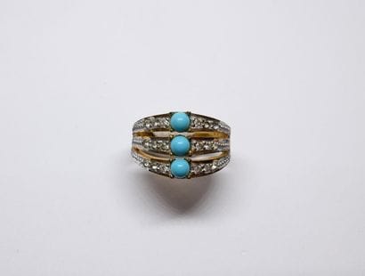 Set of two vermeil silver rings, one set...