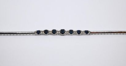 Modern bracelet, in 750°/00 white gold snake...