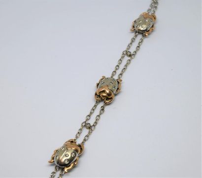 Lucky bracelet in white and rose gold 750°/00,...