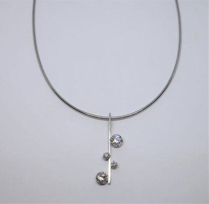 Necklace in 750°/00 white gold with flexible...