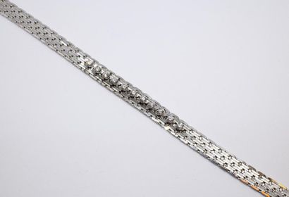 1970's bracelet in 750°/00 white gold flat...