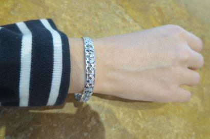 1970's bracelet in 750°/00 white gold flat...